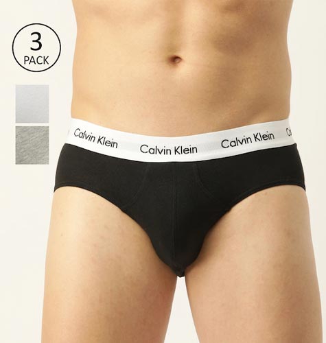 Set of 3 Men's Black Solid Briefs